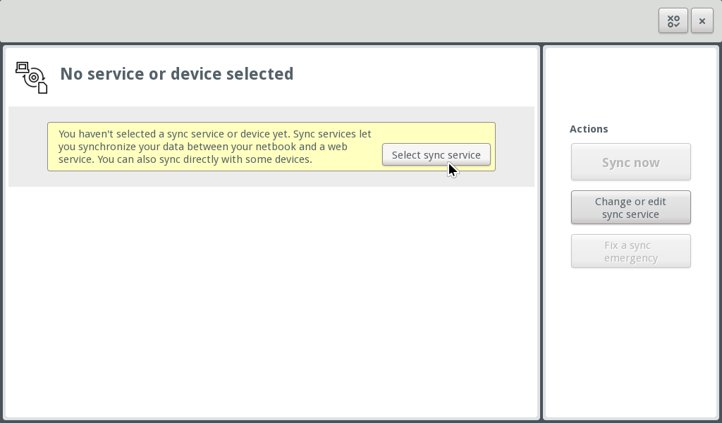 first sync dialog