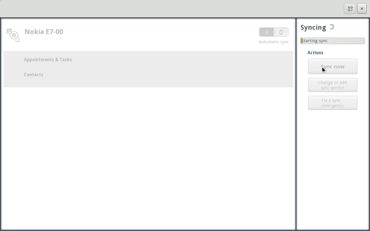 Synchronizing with a phone, on MeeGo 1.2